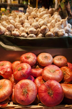 Framed Produce, Ribera Market, Bilbao, Spain Print