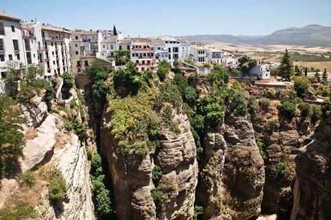 Framed Spain, Andalusia, Malaga Province Hillside town of Ronda Print