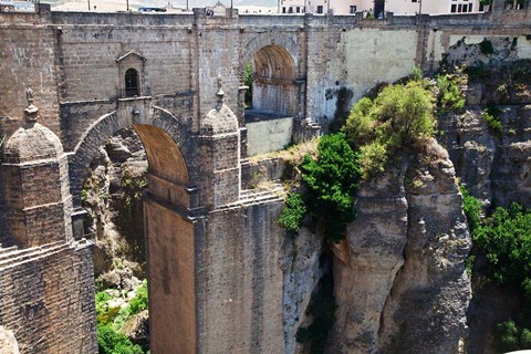 Framed Spain, Andalusia, Ronda Puente Nuevo bridge above El Tajo gorge Print