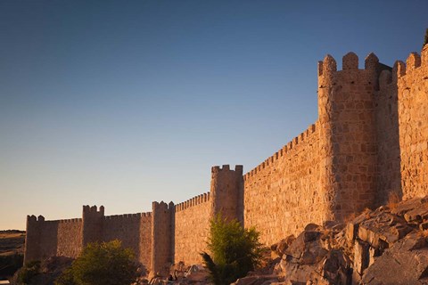 Framed Spain, Castilla y Leon, Avila Fortification Walls Print