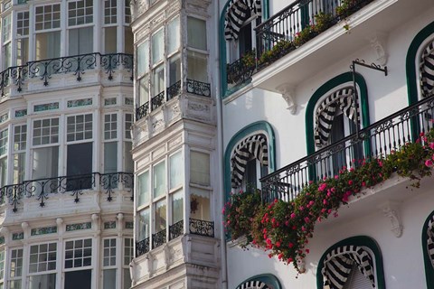 Framed Spain, Castro-Urdiales, Harborfront Buildings Print