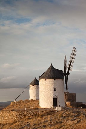 Framed Spain, La Mancha, Consuegra, La Mancha Windmills Print