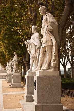 Framed Spain, Madrid, Plaza de Oriente, Statues of Kings Print