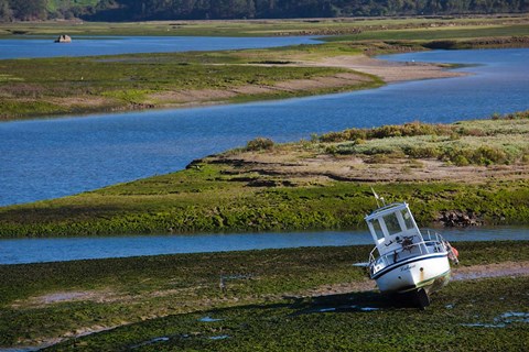 Framed Spain, San Vicente de la Barquera, River Estuary Print