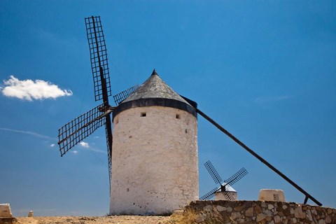 Framed Spain, Toledo Province, Consuegra La Mancha windmills Print