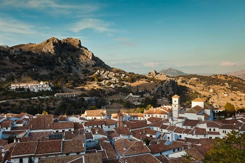 Framed Town View, Grazalema, Spain Print
