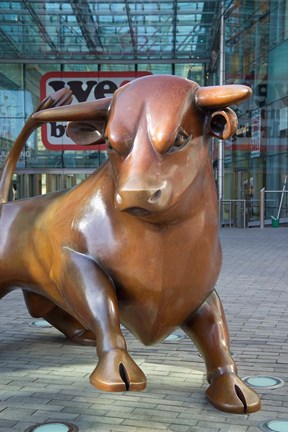Framed Bull in Bull Ring, Birmingham, England Print