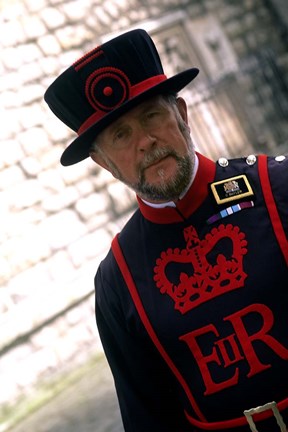 Framed Beefeater at the Tower of London, London, England Print