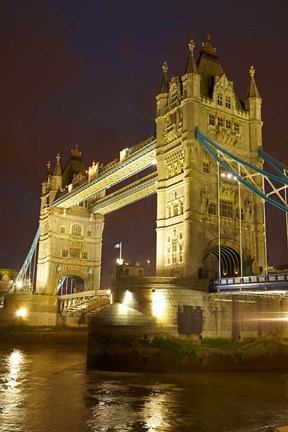 Framed Tower Bridge and River Thames at dusk, London, England, United Kingdom Print
