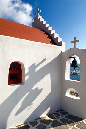 Framed Church, Chora, Mykonos, Greece Print