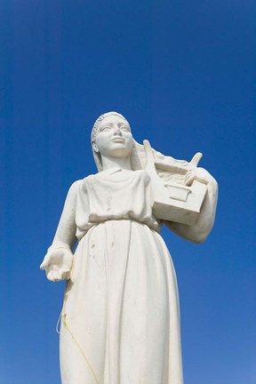 Framed Greece, Aegeans, LESVOS, Mytilini, Sappho statue Print