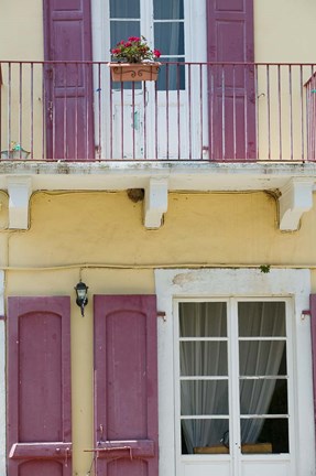 Framed House Detail, Yacht Harbor, Fiskardo, Kefalonia, Ionian Islands, Greece Print