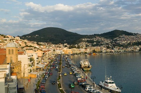 Framed View Along Themistokleous Sofuli Street, Vathy, Samos, Aegean Islands, Greece Print