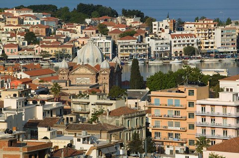 Framed Viewed from Western Hills, Lesvos, Mithymna, Northeastern Aegean Islands, Greece Print