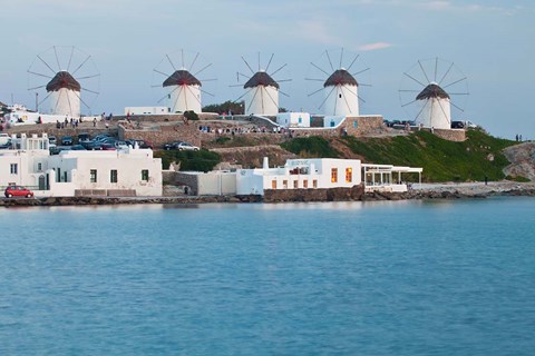 Framed Windmills, Horia, Mykonos, Greece Print