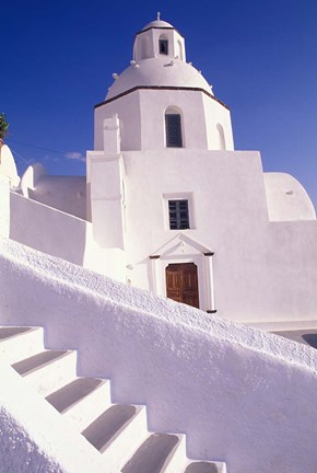 Framed White Architecture, Santorini, Greece Print