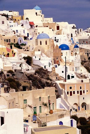 Framed Traditional Architecture on Santorini, Greece Print