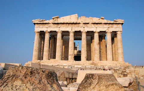 Framed Parthenon, Ancient Architecture, Acropolis, Athens, Greece Print