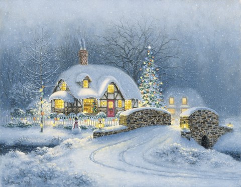 Framed Christmas At Kirby Cottage Print
