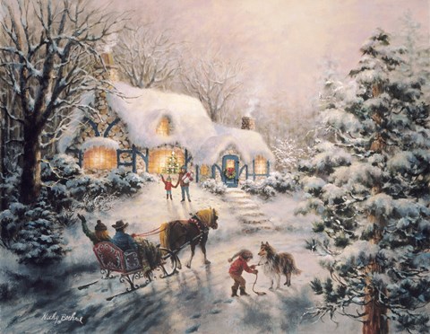 Framed Christmas Visit Print