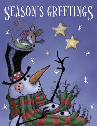 Framed Snowman Mouse Print