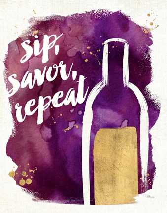 Framed Watercolor Wine II Print