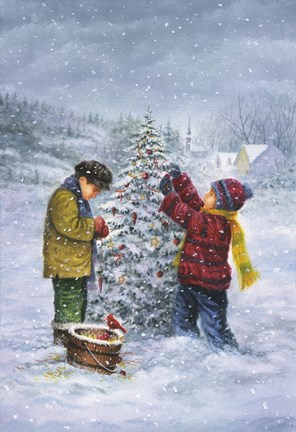 Framed Christmas Tree Kid Check Print