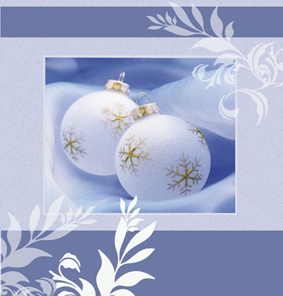 Framed Ornaments Soft Winter Blue Print