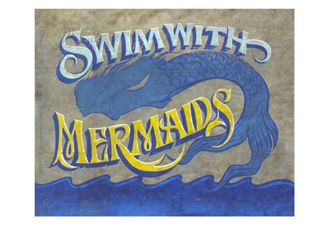 Framed Swim with Mermaids Print