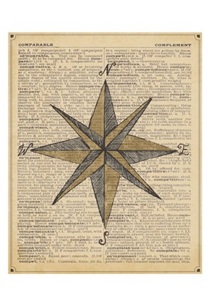 Framed Nautical Series - Nautical Star Print