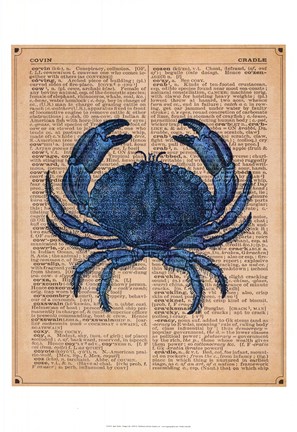 Framed Vintage Crab Print