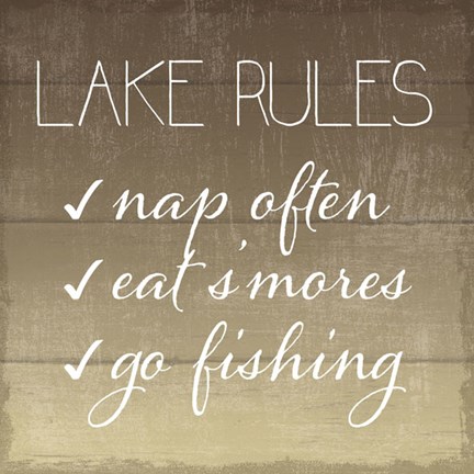 Framed Lake Rules Print