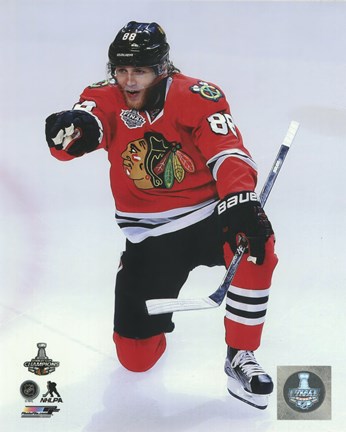 Framed Patrick Kane Goal Celebration Game 6 of the 2015 Stanley Cup Finals Print