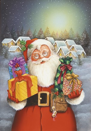 Framed Santa&#39;s Christmas Presents Print