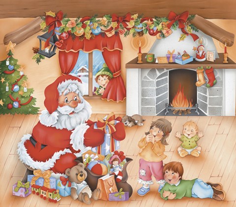 Framed Santa&#39;s Gifts For The Kids Print