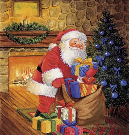 Framed Santa&#39;s Christmas Blues Print