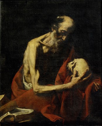 Framed Saint Jerome Meditating Print