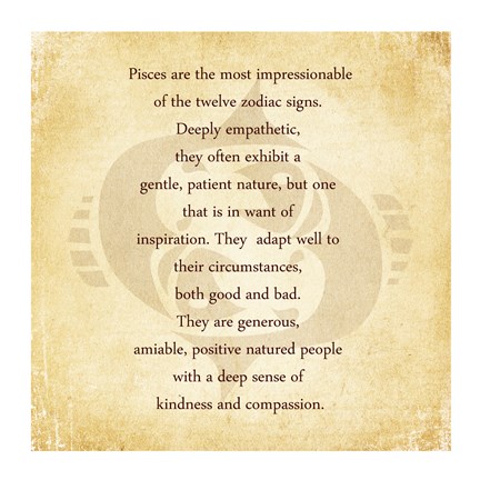 Framed Pisces Character Traits Print