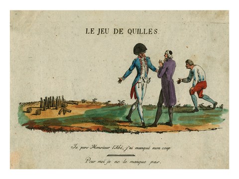 Framed Bowling Le Jeu de Quilles Print