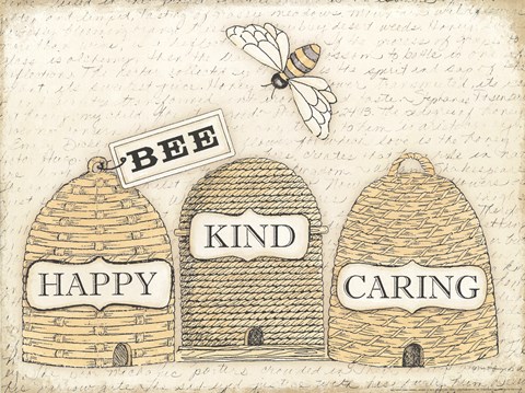 Framed Bee Happy Print