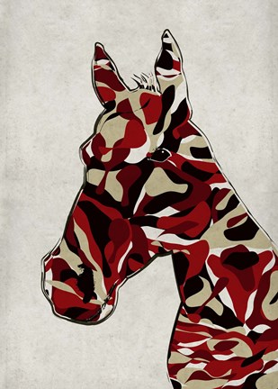 Framed Camouflage Horse Print