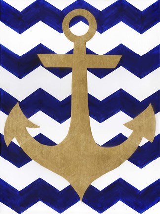 Framed Chevron Anchor Print
