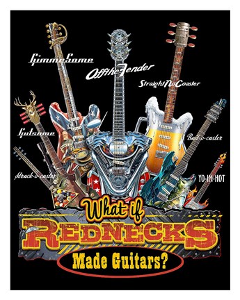 Framed Redneck Guitar Print