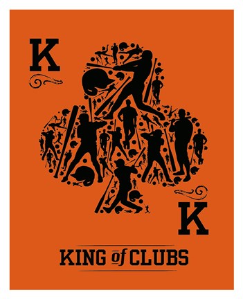 Framed King of Clubs Print