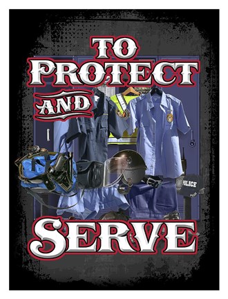 Framed Protect and Serve Print
