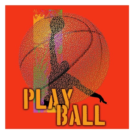 Framed Play Ball Basketball Print