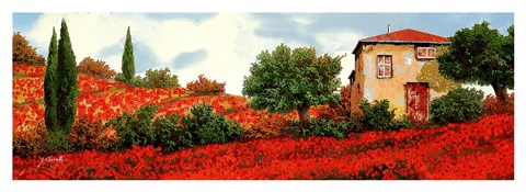 Framed I Papaveri Sulle Colline Print