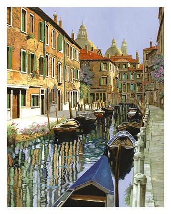 Framed La Barche Sul Canale Print
