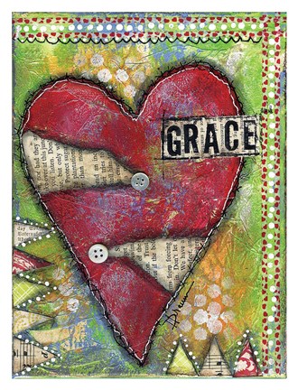 Framed Grace Heart Print