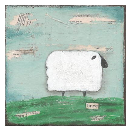 Framed Hope Sheep Print